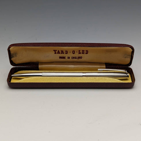 1981 British Vintage Yard O Red Sterling Silver Ballpoint Pen in Case